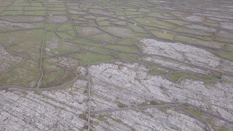 Birds eye view of the iconic stonework of Inisheer island. Stock Footage 121190493