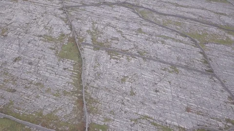 Birds eye view of the iconic stonework of Inisheer island. Stock Footage 121190547