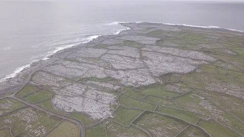 Birds eye view of the iconic stonework of Inisheer island. Stock Footage 121190576