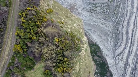 Birds Eye View Looing Down Cliff 스톡 동영상 202591653