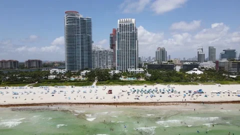 Bird's Eye View of Miami Beach Skyline, ... | Stock Video | Pond5