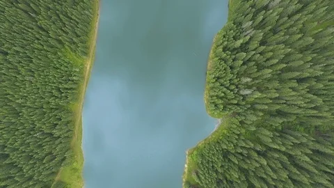 Bird's eye view of a mountain river Stock Footage 94962703