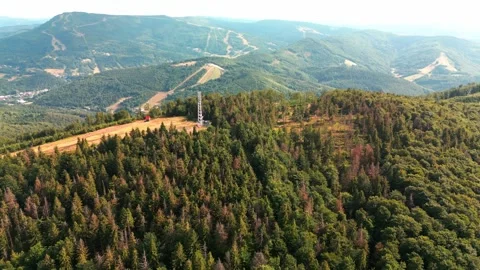 Bird's eye view of mountains Stock Footage 247338210