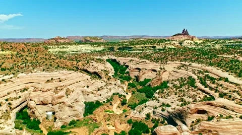 Birds eye view of native American rocky landscape Stock Footage 53232880