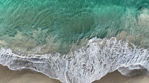 Birds Eye View Of Ocean Waves At Alkimos, Western Australia Video stock 347150501