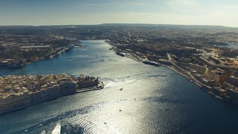 Birds Eye View over Valletta - Malta Stock Footage 91087287