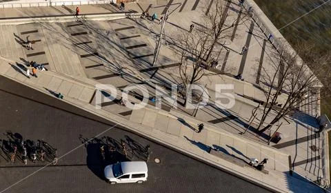 Bird's eye view on people Stock Photos