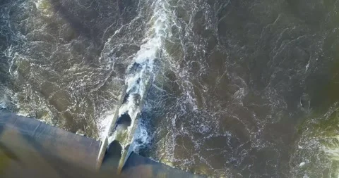 Birds Eye View of a River Weir The Concept of a Sustainable Resource 스톡 동영상 317549289