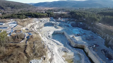 Birds eye view of a rock quarry Stock Footage 269831257