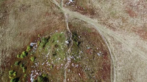Bird’s eye view of rolling mountain ridge in autumn Stock Footage 338104789