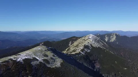 Bird’s eye view of rugged mountain ridge and alpine rocks Stock Footage 339649311