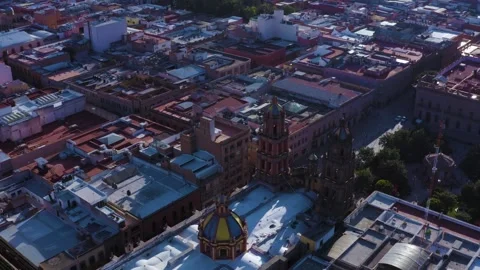 Bird’s-Eye View of San Luis Potosí Cathedral and Historic Center in 4K Stock Footage 308702352
