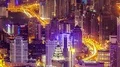 Bird's eye view of Shanghai city traffic at night(timelapse, loop). HD Footage