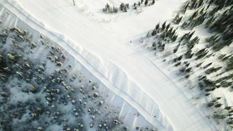 A bird's eye view of the Sheregesh ski resort. Stock Footage 148669792