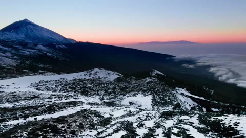 Bird's eye view of the snow-capped mountains of the National Park. Stock Footage 149805020