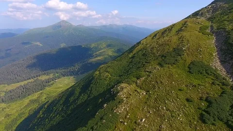 Birds eye view of steep mountain side Stock Footage 79875472