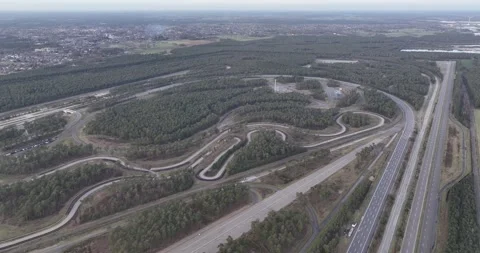 Birds eye view on a test track for road vehicles. For companies, individuals Vidéo 264058738