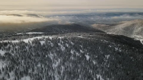 A bird's eye view of the track of the winter resort. Stock Footage 148667996