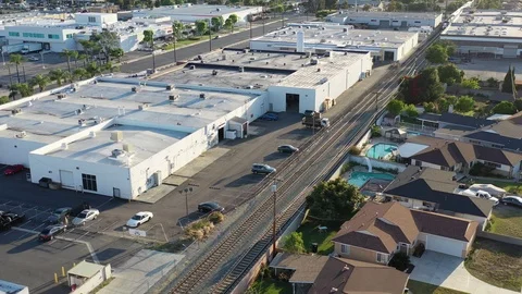 Birds eye view of train from drone 2 Video stock 121682706
