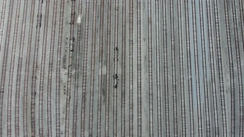 Birds eye view of train tracks Stock Footage 142245169