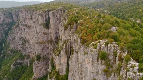 Bird's-eye view of Vikos Gorge in north of the Pindus mountain range, Greece Stock Footage 81568115