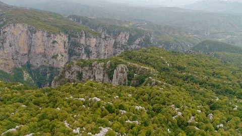 Bird's-eye view of Vikos Gorge in north of the Pindus mountain range, Greece Stock Footage 81583152