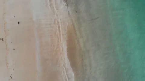 Bird's eye view of waves on Koh Lanta Beach, Thailand Stock Footage 124018889