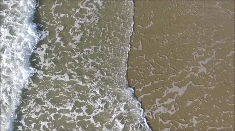 Birds eye view of waves on shoreline Stock Footage 68059632