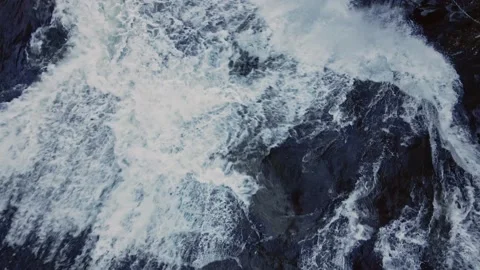 Birds Eye Waterfall Stock Footage 146876027