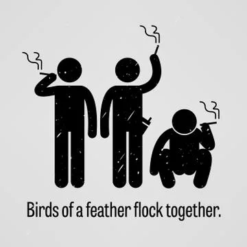 Birds of a Feather Flock Together Stock Illustration