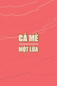 BIRDS OF A FEATHER in Vietnamese typographic composition with clean coral red ba Stock Illustration