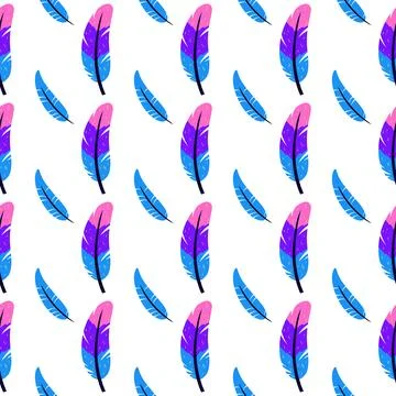 Birds feathers pattern. Feathers seamless pattern. Birds feathers.Feathers .. Stock Illustration