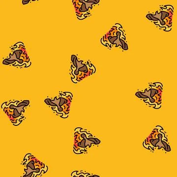 Birds on fire wildfire disaster vector seamless pattern Illustrazione stock