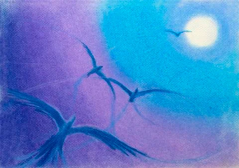 Birds in flight Stock Illustration