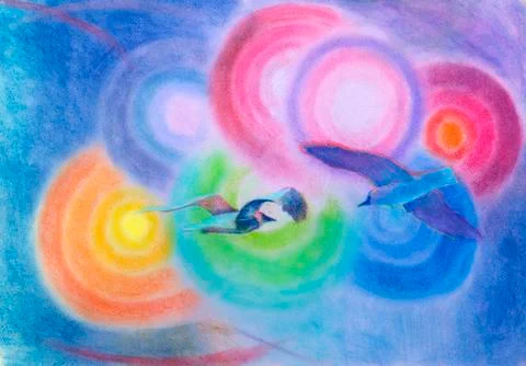 Birds in flight Stock Illustration