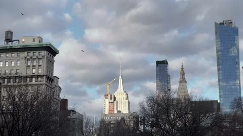 Birds flocking at Union Square subway station Manhattan New York City NYC Stock Footage 267124601