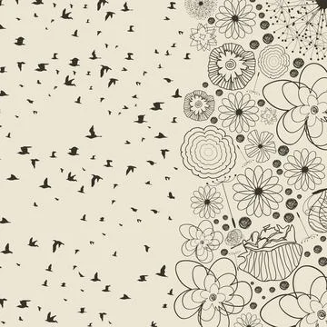 Birds from a flower Stock Photos