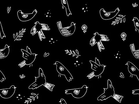 Birds fly clipart pattern Stock Illustration