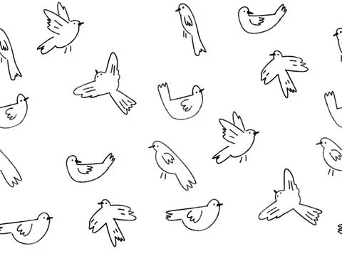 Birds fly clipart pattern Stock Illustration