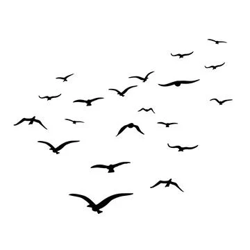 Birds fly high Stock Illustration