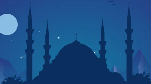 Birds Flying Over The Mosque Stock Footage 89970055