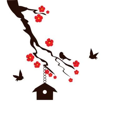 Birds house Stock Illustration