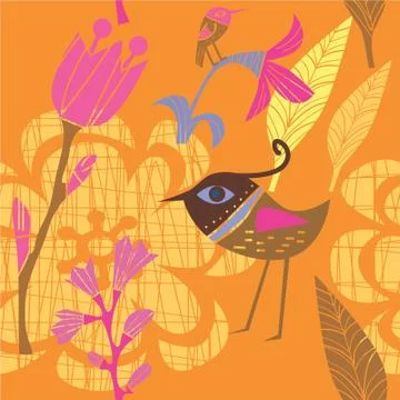 Birds illustration Stock Illustration