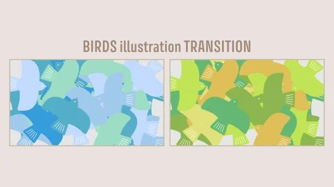 Birds illustration transition set 動画素材 310587182