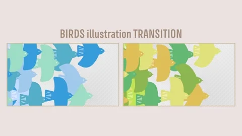 Birds illustration transition set 動画素材 310588352