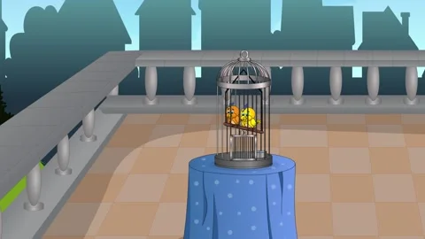 Birds inside the cage Stock Footage 303633905