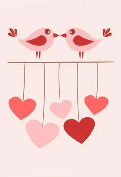 Birds in love Stock Illustration