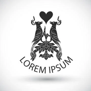 Birds in love Vector Stock Illustration