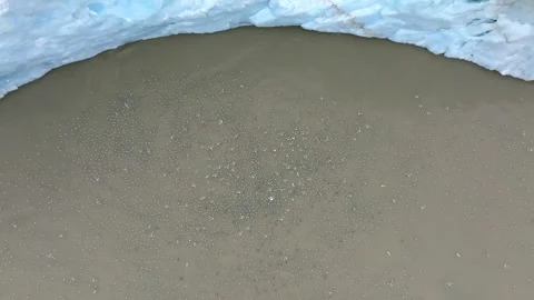 Birds migrating in the Arctic circle, flying close to an ice sheet, Aerial view Stock-Footage 297533236