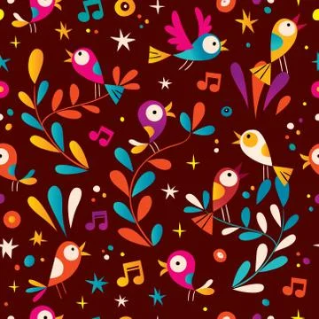 Birds nature seamless pattern Stock-Illustration